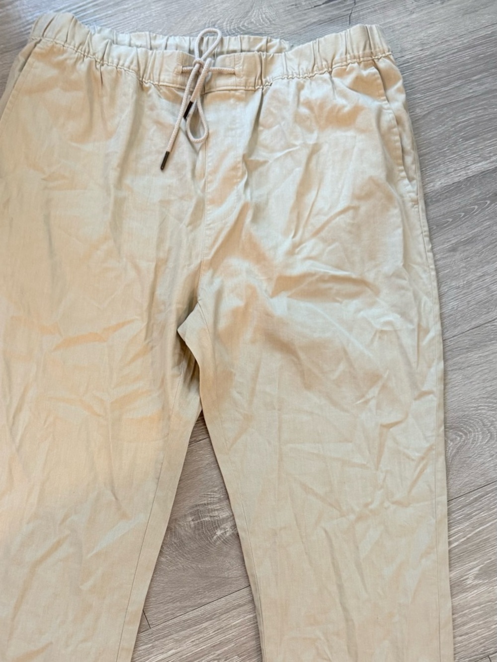 Caribbean Men's Light Tan Drawstring Chinos